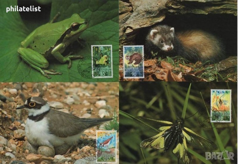 Лихтенщайн 1989 - 4 броя Карти Максимум - WWF, снимка 1