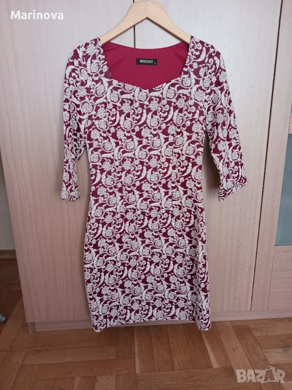 Официална елегантна рокля жакард, снимка 1