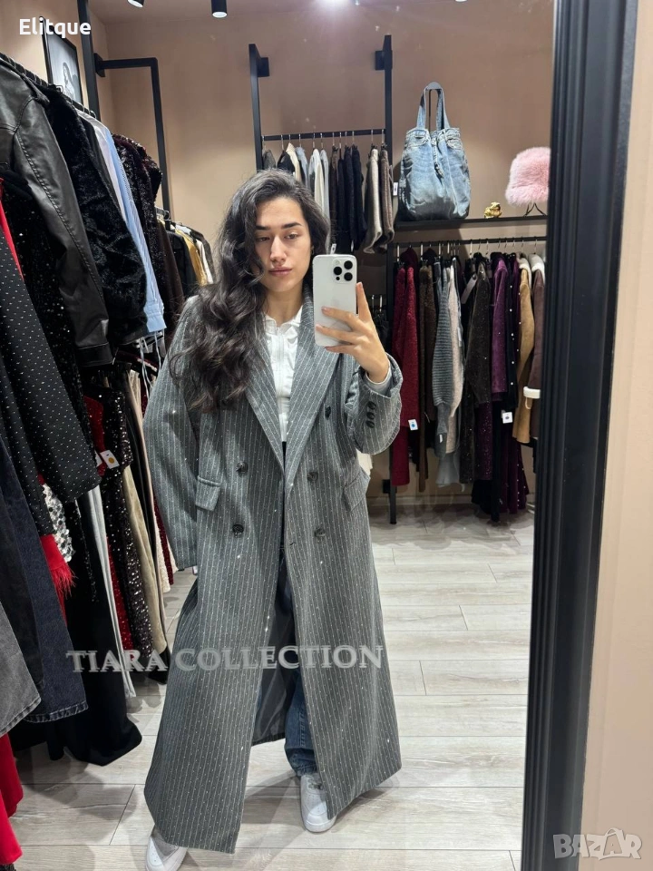 дълго палто тип сако с камъни , снимка 1