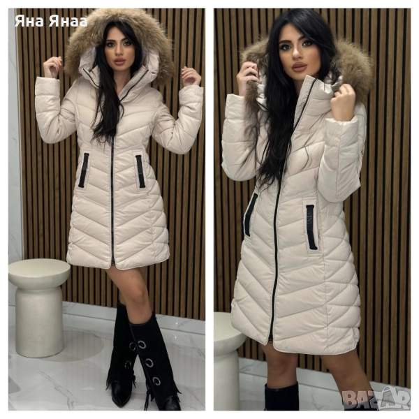 Зимно яке с естествен косъм , снимка 1