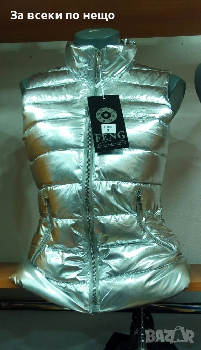 Дамски Сребрист Елек Код SV-56, снимка 1