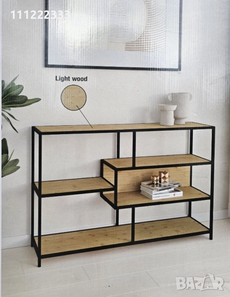 Модерен шкаф/етажерка Metal MDF – нов, 116x30x76 топ цена , снимка 1