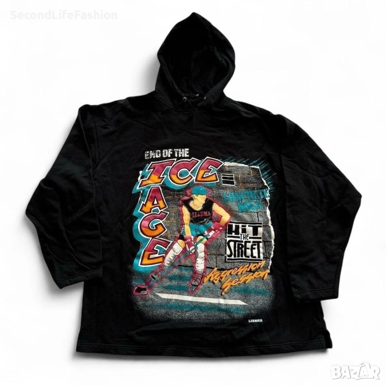 Винтидж мъжки суитшърт с качулка и графика Ice Age 90-те, снимка 1
