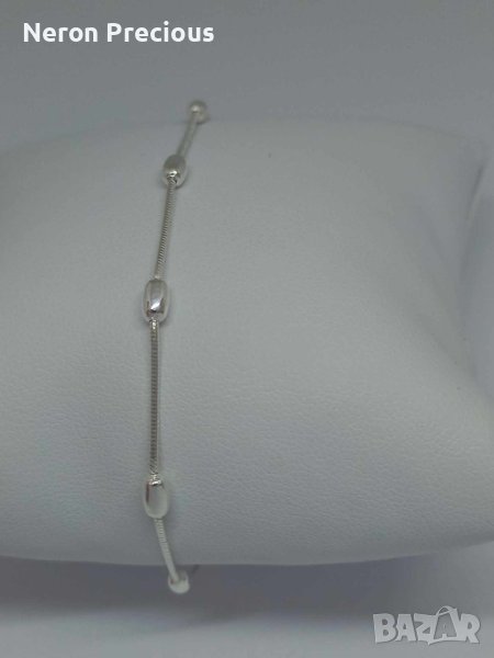 Сребърна гривна с топчета, снимка 1