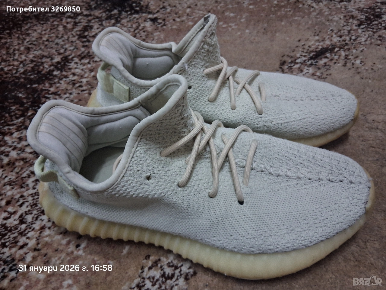 Adidas yeezy 350 v2 бели номер 43.5 (27.5 см.), снимка 1