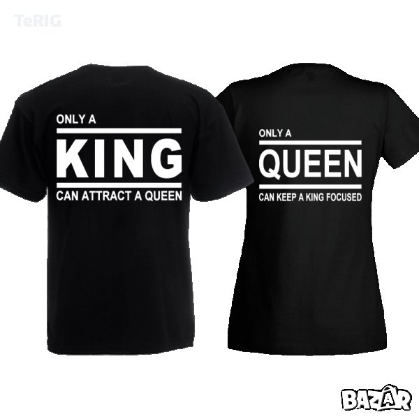 Крал кралица тениски за двойки, снимка 1