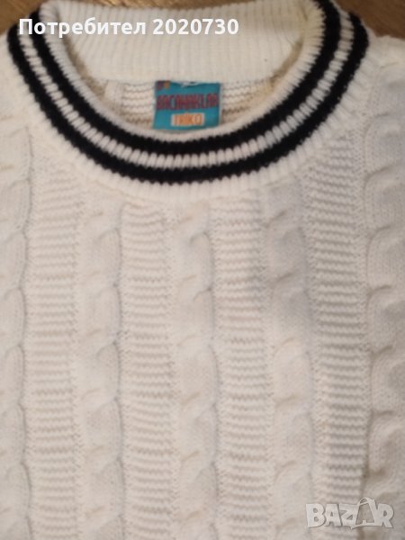 Пуловер унисекс фабрично плетиво бял , снимка 1