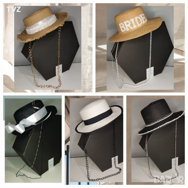 Летни шапки черна, бяла, розова, бежова , снимка 1