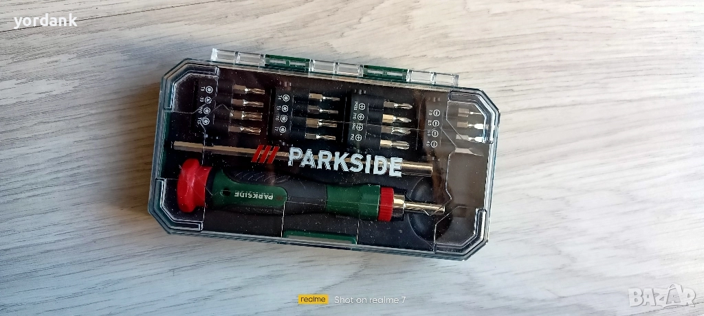 Parkside комплект тресчотка с битове 18 части в кутия, снимка 1