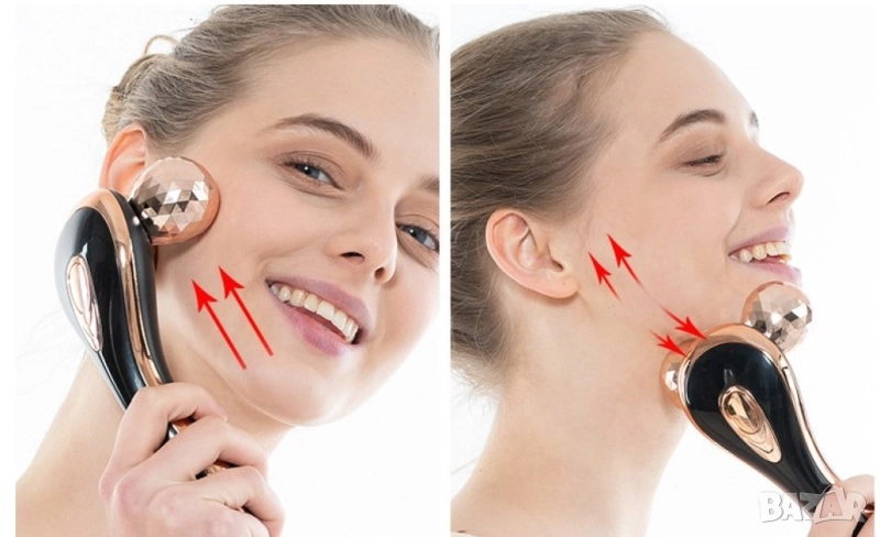 💆‍♀️ Ръчен ролков масажор за лифтинг на лицето  , снимка 1