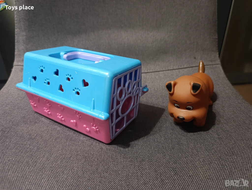 Куче с клетка за пренасяне , снимка 1