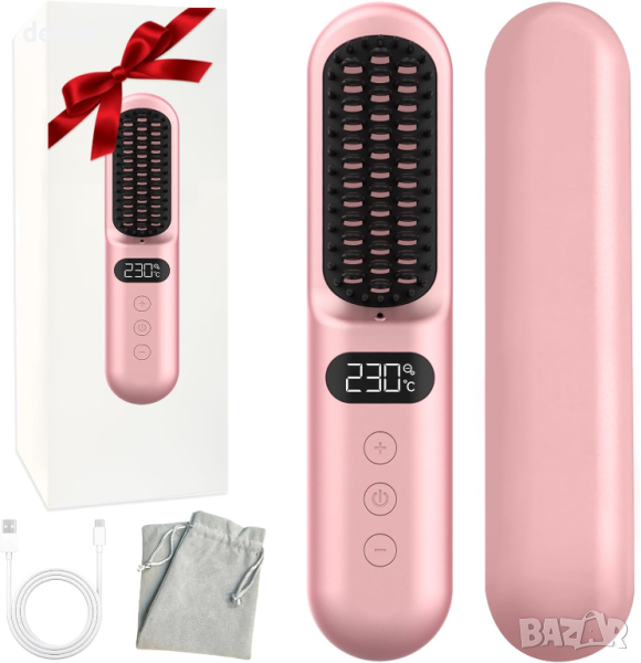 Gabrella  Керамична четка за изправяне на коса за жени, бързо загряваща, регулируема температура, снимка 1