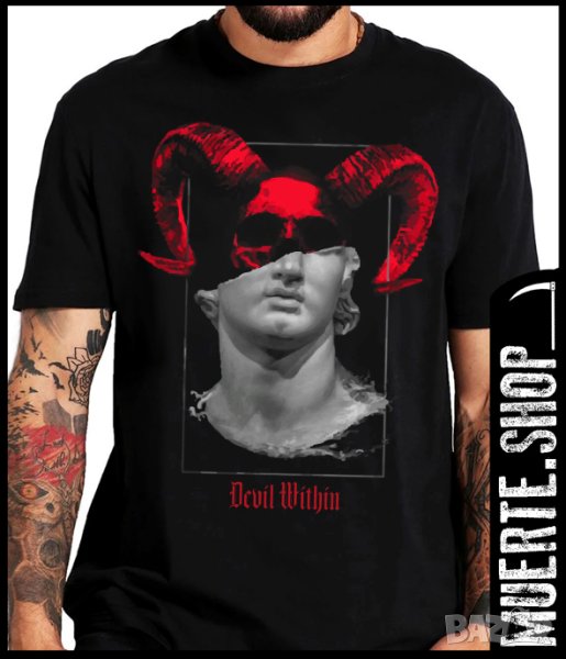 Черна тениска с щампа DEVIL WITHIN, снимка 1