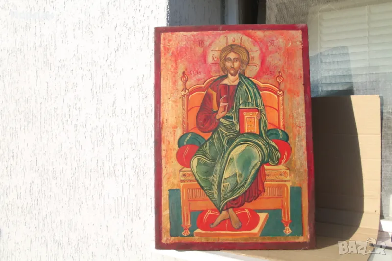 Стара икона ''Христос Пантократор'', снимка 1