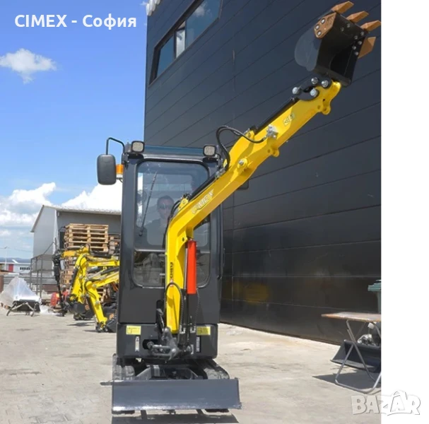ПРОМО 25% Верижен мини багер Cimex CHE12RS-CAB-SB с чупеща стрела и кабина, снимка 1