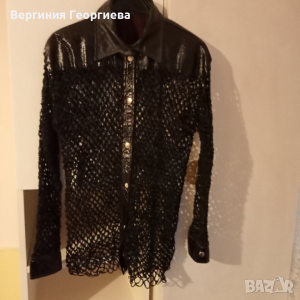 Бутикова риза от ръчно плетена кожа, снимка 1