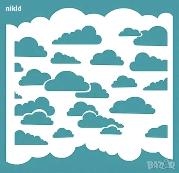 Облак облаци небе стенсил шаблон за спрей за торта украса Scrapbooking, снимка 1