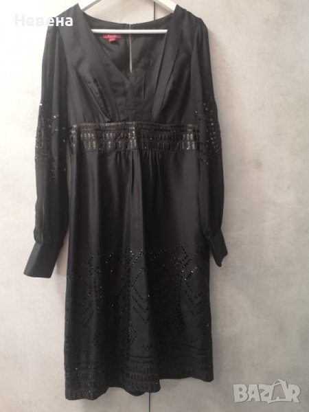 Официална Черна Рокля Естествена коприна, размер L, Monsoon, снимка 1