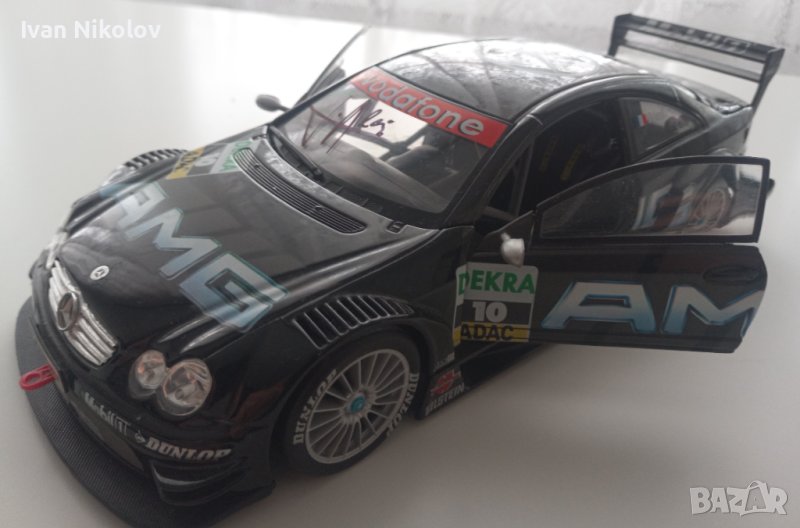 1/18 Mercedes CLK-DTM 2003 с автограф на Жан Алези, Maisto, снимка 1