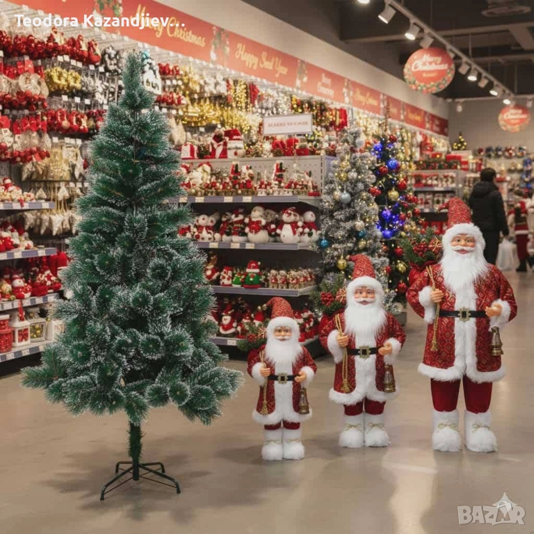 Дядо Коледа + Елха със заскрежени връхчета , снимка 1