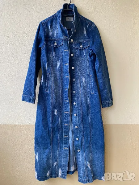 Дълго дънково яке манто - S, снимка 1