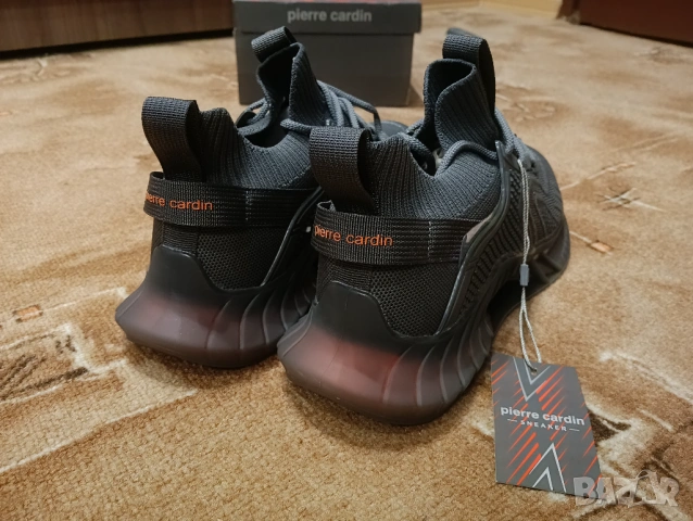 Чисто нови летни Мъжки маратонки Pierre Cardin PCI 10046 – Сиви, тектстилни, леки и удобни, снимка 3 - Маратонки - 53622893