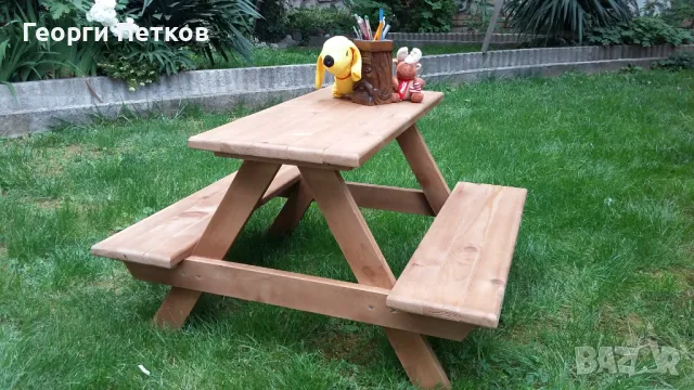 Детска масичка с пейки,кафява - 57 €., снимка 4 - Други - 50063007