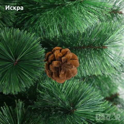 Изкуствена зелена Елха с шишарки с естествено изглеждащи и плътни клонки 120см., снимка 4 - Декорация за дома - 38869279