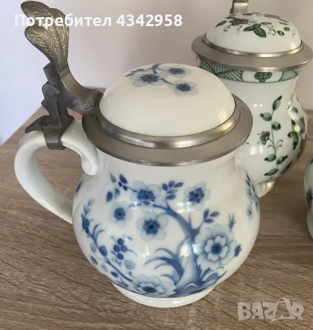 Комплект от 3 броя Royal Tettau Alt-Tettau Anno 1800 – винтидж порцеланови бирени халби.1960-1970г., снимка 2 - Други ценни предмети - 55791396