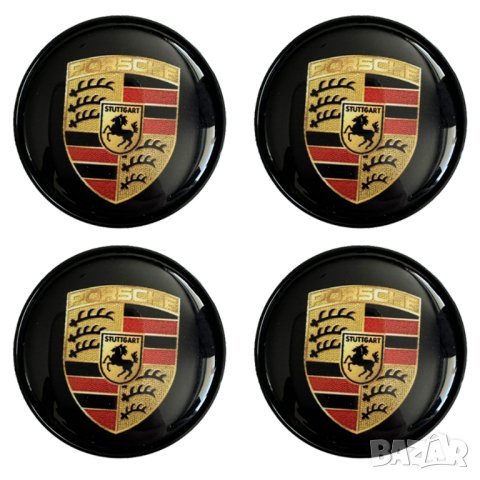 капачки за джанти Порше Porsche черни 58мм комплект от 4 броя , снимка 1 - Аксесоари и консумативи - 41463210