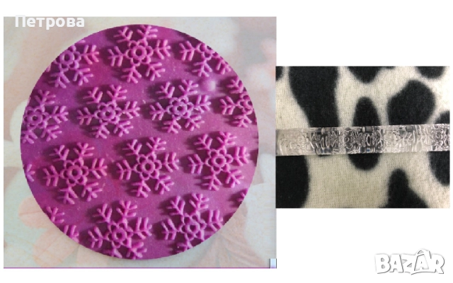 Незалепващи релефни точилки за фондан – 3 модела - Еленчета и елхички,Снежинки,Merry Christmas, снимка 3 - Форми - 27380544