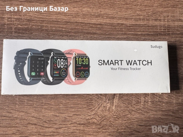 Смарт часовник Sudugo P66E фитнес тракер с 1.85” цветен TFT дисплей, пулсомер, крачкомер, IP68 