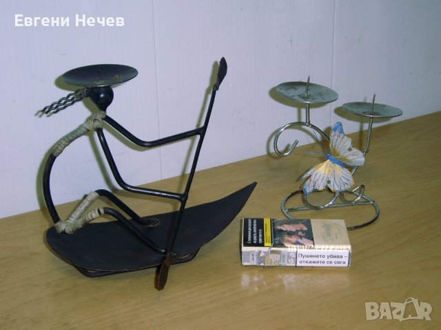 2 - БРОЯ    МЕТАЛНИ    СВЕЩНИЦИ   ЗА   ПО   1  и  2бр.    СВЕЩИ- ХУДОЖЕСТВЕНА   ИЗРАБОТКА, снимка 9 - Други стоки за дома - 41857156