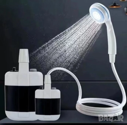 Преносим душ за къмпинг, компактен, USB зареждане, батерия 2200 mAh, снимка 5 - Други стоки за дома - 51948591