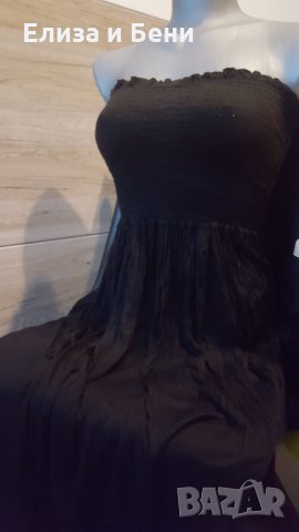 Макси ХЛ 2в1: рокля и пола черна с ластик като корсет или колан