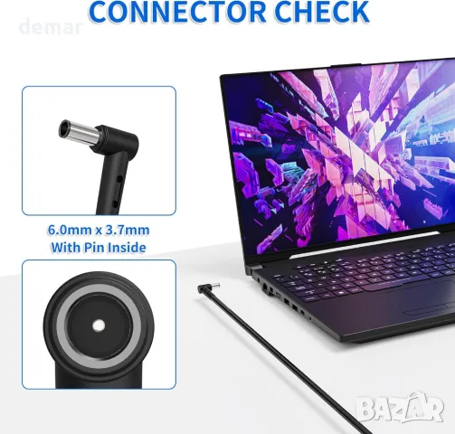 200W зарядно за лаптоп Asus Rog Strix G15 G17 Rog Zephyrus G16 Asus TUF Gaming F17 F15,20V/10A, снимка 4 - Друга електроника - 48847276