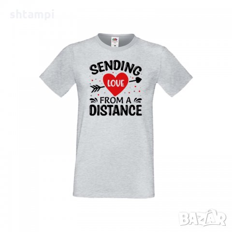 Мъжка тениска Свети Валентин Sending Love From Distance, снимка 2 - Тениски - 35715991