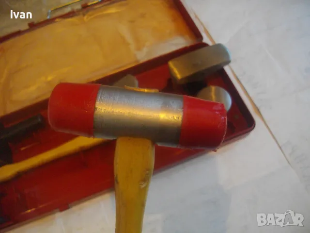 Smalcalda ФРГ Старо качество КОМПЛЕКТ РЪЧЕН ТЕНЕКЕДЖИЙСКИ ЧУКОВЕ И НАКОВАЛНИ в метален куфар масивни, снимка 11 - Други инструменти - 47878365