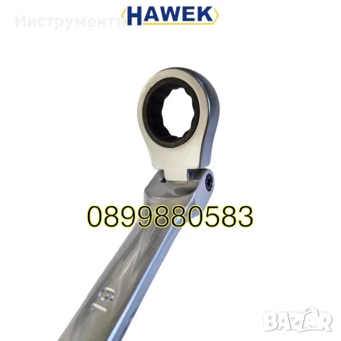 Удължени подвижни  ключове звезди с тресчотка 8-19мм Hawek, снимка 4 - Други инструменти - 47643336