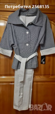 Разкошно Костюмче на "БОРДО"десен „пипит“-САКО/БЛЕЙЗЕР+ПАНТАЛОН!НОВ с Етикет!, снимка 10 - Костюми - 41974625