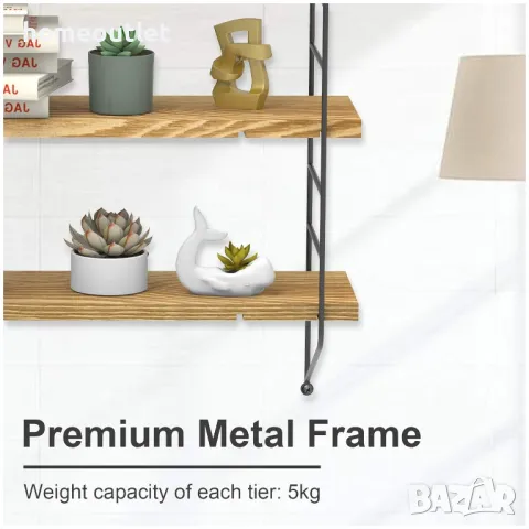 ПРОМОЦИЯ Стенна етажерка на 3 нива UNHO XJJ444-BN, снимка 8 - Етажерки - 49115608