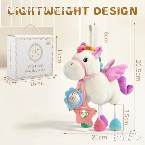 Нова Сензорна бебешка играчка конче за количка с дрънкалка и огледало, снимка 7 - Плюшени играчки - 53822695