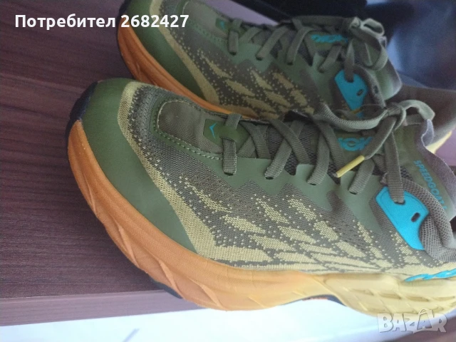Мъжки обувки за бягане HOKA номер 43,5 Speedgoat 5 avocado/passion fruit , снимка 2 - Маратонки - 51268887