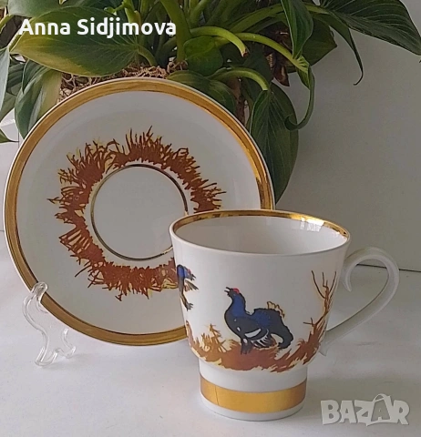 Руски порцелан ЛФЗ чаша с чинийка 