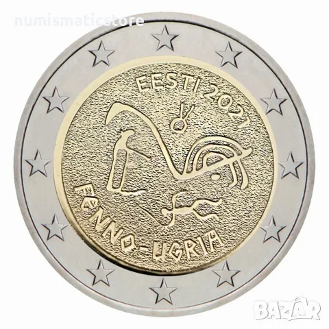 2 евро Естония 2021 Fenno-Ugria UNC