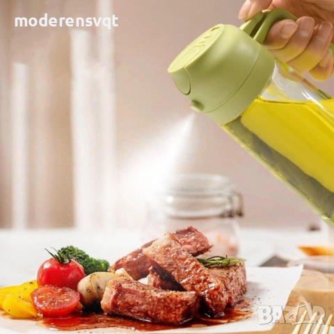 Спрей бутилка двойно пръскане и наливане олио оцет 470 мл, снимка 2 - Други стоки за дома - 51523304