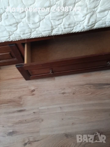 Легло, единично от масивна дървесина + матрак , снимка 9 - Спални и легла - 49799437