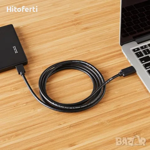 Кабел Amazon Basics USB 3.0, тип USB-A мъжки към Micro USB, 1.8 м, черен, снимка 2 - Кабели и адаптери - 55708405