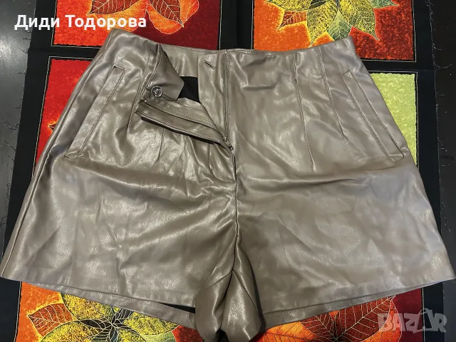 Дамски кожени къси панталони Amisu, снимка 2 - Къси панталони и бермуди - 56230468