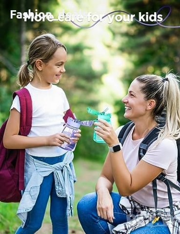 Нова Детска бутилка за вода със сламка от 550мл. Момчета Момичета Подарък, снимка 3 - Други стоки за дома - 42230935